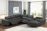 Milano Grey POWER 6pc Reclining Sectional