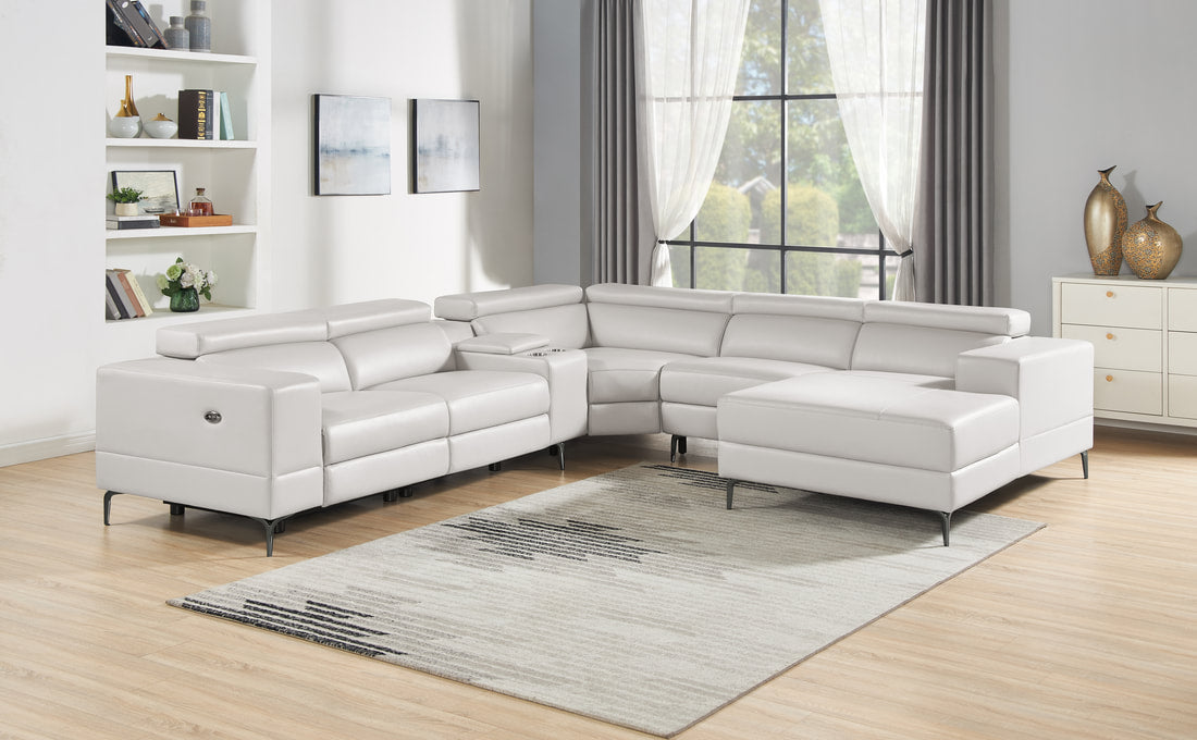 MILANO PEARL - 6PC Power Reclining Sectional