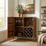 Miles 39" Bar Cabinet in Carved Brownstone by Home Trends & Design at Eve Furniture