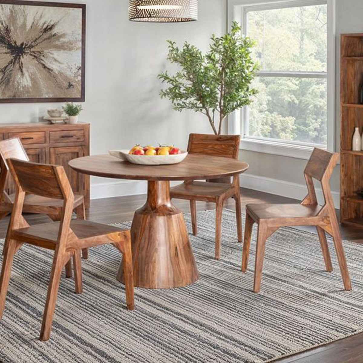Miles 46" Round Dining in Brownstone by Home Trends & Design at Eve Furniture