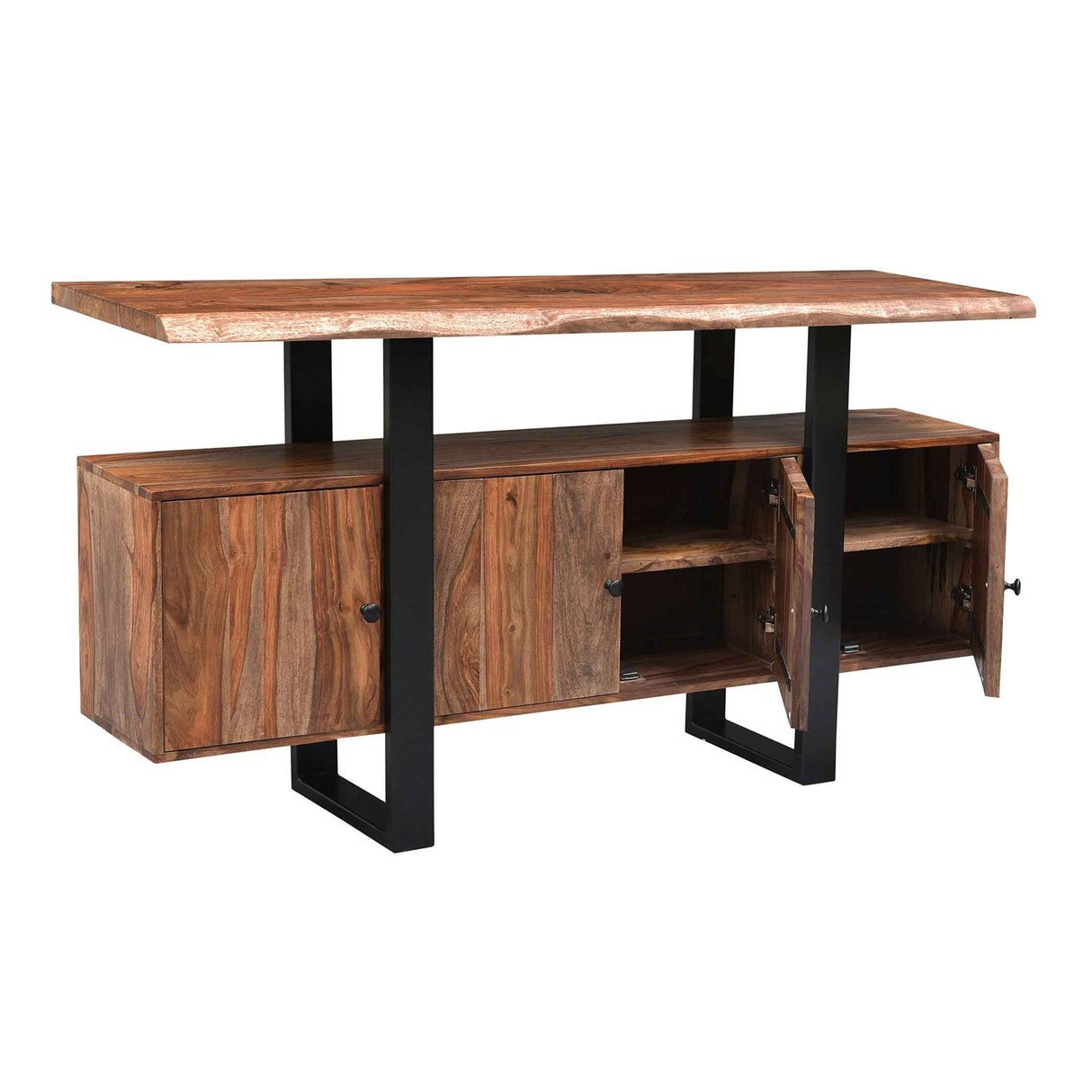 Miles 63" Live Edge Top Media Cabinet in Brownstone by Home Trends & Design at Eve Furniture