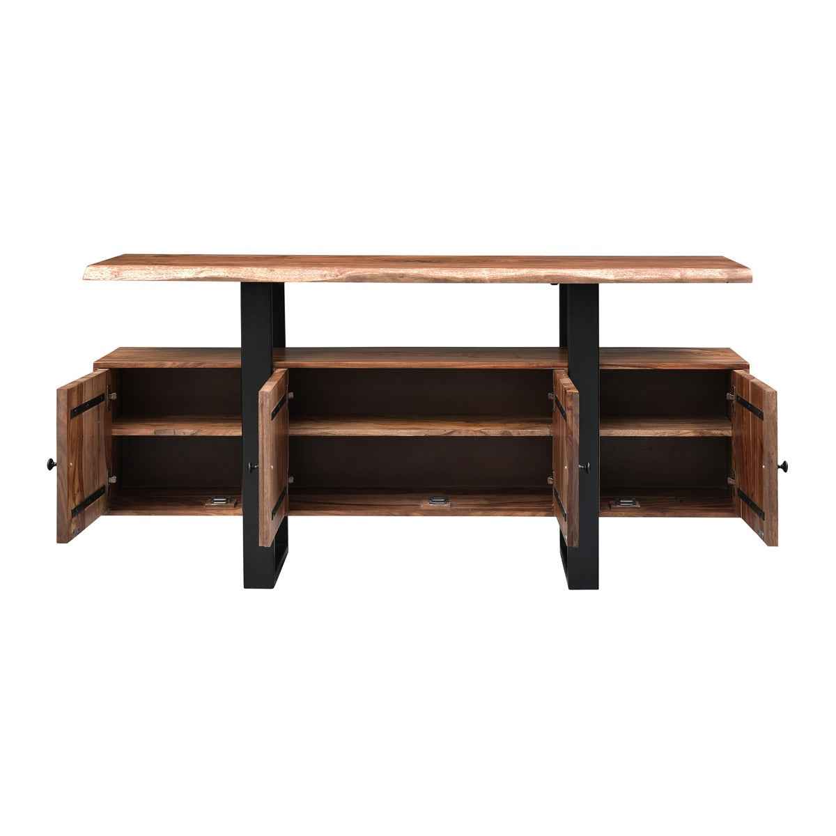 Miles 63" Live Edge Top Media Cabinet in Brownstone by Home Trends & Design at Eve Furniture