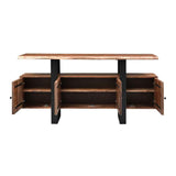 Miles 63" Live Edge Top Media Cabinet in Brownstone by Home Trends & Design at Eve Furniture