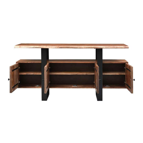 Miles 63" Live Edge Top Media Cabinet in Brownstone by Home Trends & Design at Eve Furniture