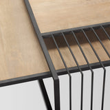 Miles Black Metal w/ Light Wood Nesting Coffee Table by Mercana at Eve Furniture