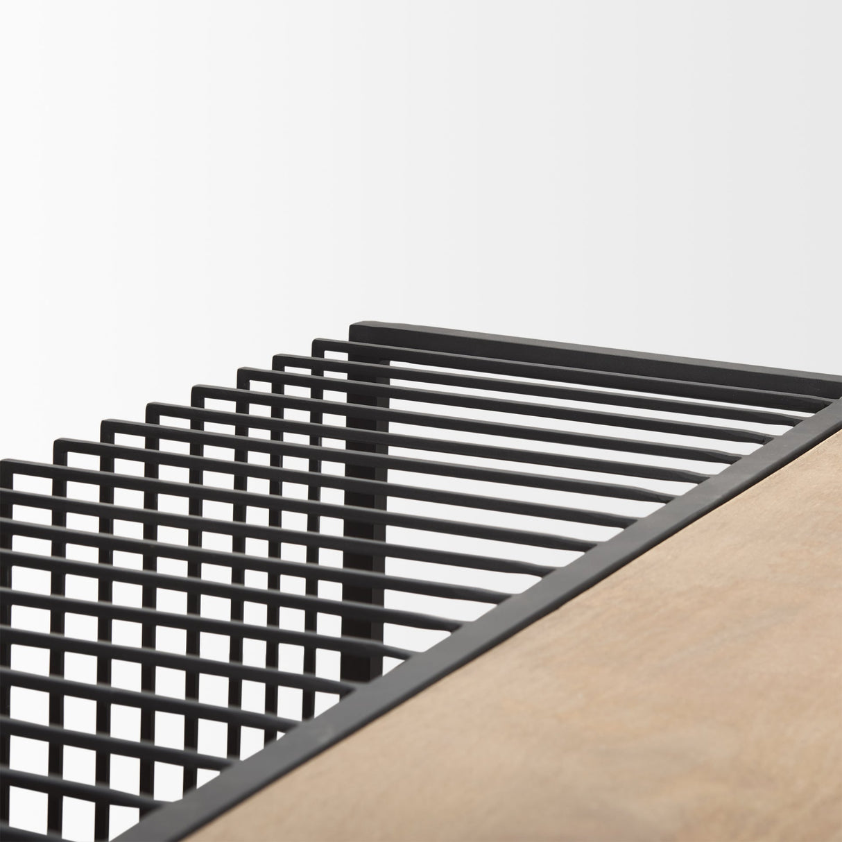 Miles Black Metal w/ Light Wood Nesting Coffee Table by Mercana at Eve Furniture