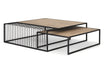 Miles Black Metal w/ Light Wood Nesting Coffee Table by Mercana at Eve Furniture