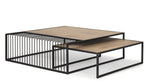 Miles Black Metal w/ Light Wood Nesting Coffee Table by Mercana at Eve Furniture