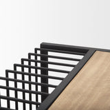 Miles Black Metal w/ Light Wood Nesting End/Side Table by Mercana at Eve Furniture