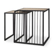 Miles Black Metal w/ Light Wood Nesting End/Side Table by Mercana at Eve Furniture