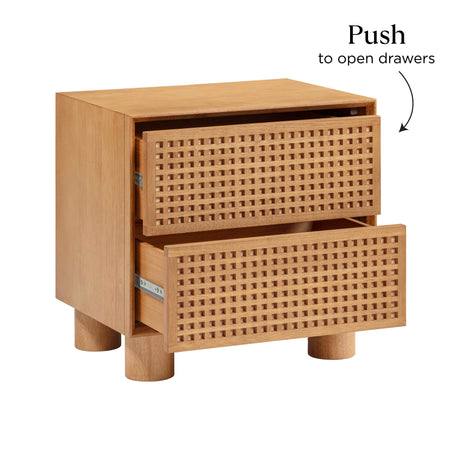Miles Natural Wood 2-Drawer Nightstand by TOV Furniture at Eve Furniture