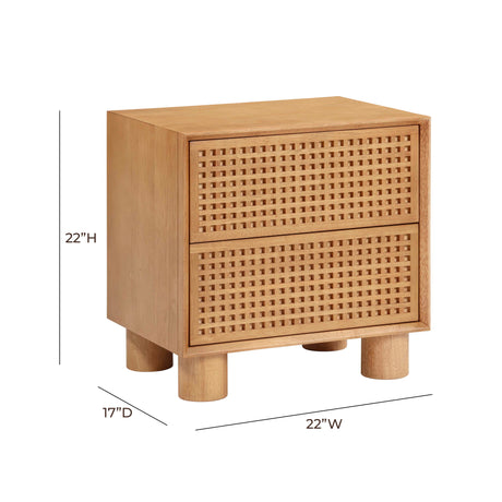 Miles Natural Wood 2-Drawer Nightstand by TOV Furniture at Eve Furniture