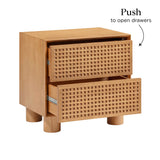 Miles Natural Wood 2-Drawer Nightstand by TOV Furniture at Eve Furniture