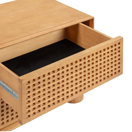 Miles Natural Wood 2-Drawer Nightstand by TOV Furniture at Eve Furniture