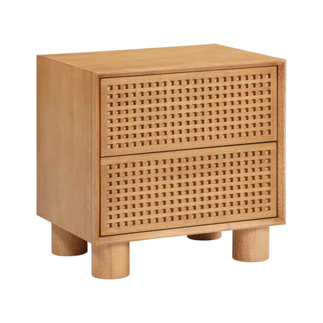 Miles Natural Wood 2-Drawer Nightstand by TOV Furniture at Eve Furniture
