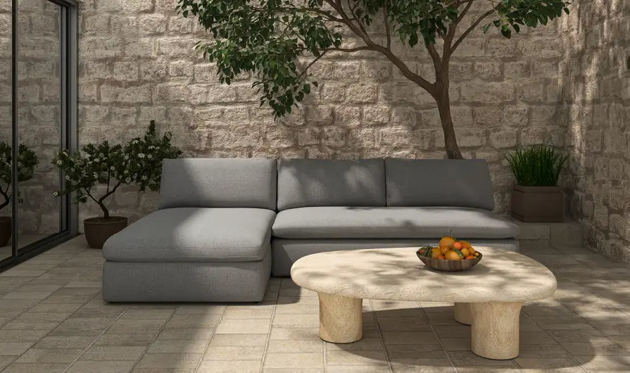 Miles Outdoor Modular 2 Piece Speckled Light Grey by Moe's Home at Eve Furniture