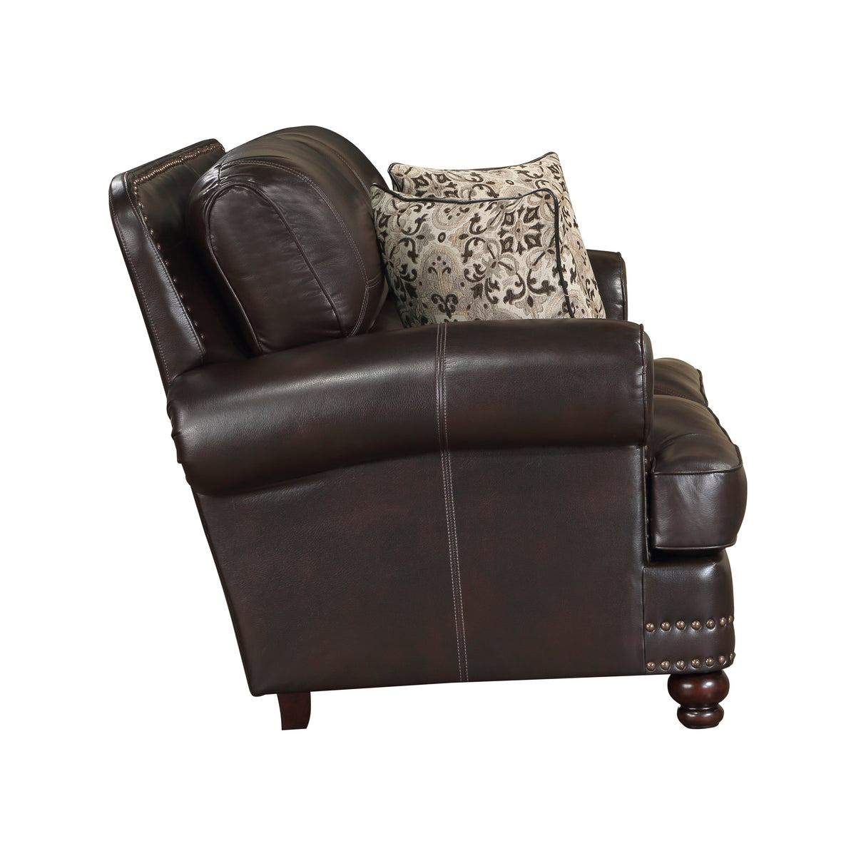 Milford Brown Loveseat by Homelegance at Eve Furniture