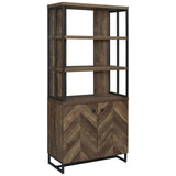 Millbrook Rustic Oak Herringbone/Gunmetal 2-Door Bookcase