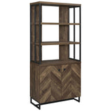 Millbrook Rustic Oak Herringbone/Gunmetal 2-Door Bookcase by Coaster at Eve Furniture
