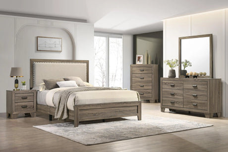 Mille Brownish Gray Full Upholstered Bed by Crown Mark at Eve Furniture