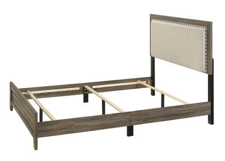 Mille Brownish Gray Queen Upholstered Bed by Crown Mark at Eve Furniture