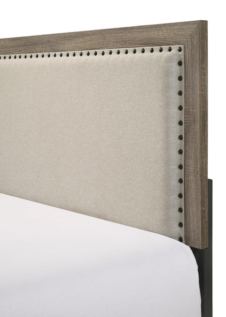 Mille Brownish Gray Twin Upholstered Bed by Crown Mark at Eve Furniture