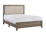 Mille Brownish Gray Twin Upholstered Bed by Crown Mark at Eve Furniture