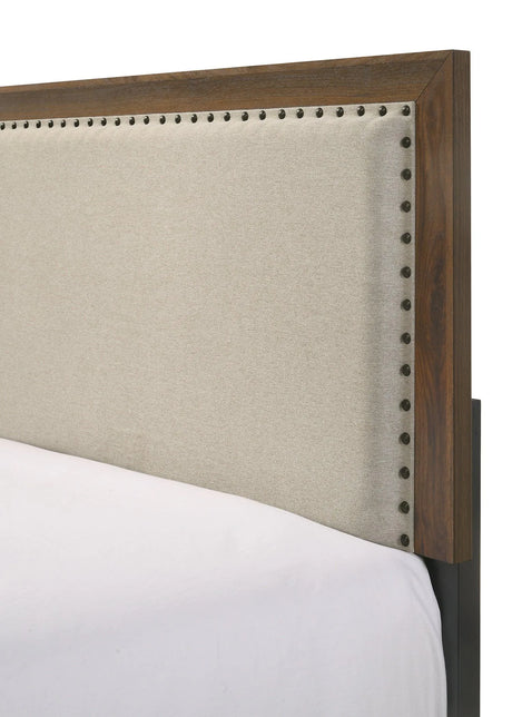 Mille Cherry Brown Full Upholstered Bed by Crown Mark at Eve Furniture