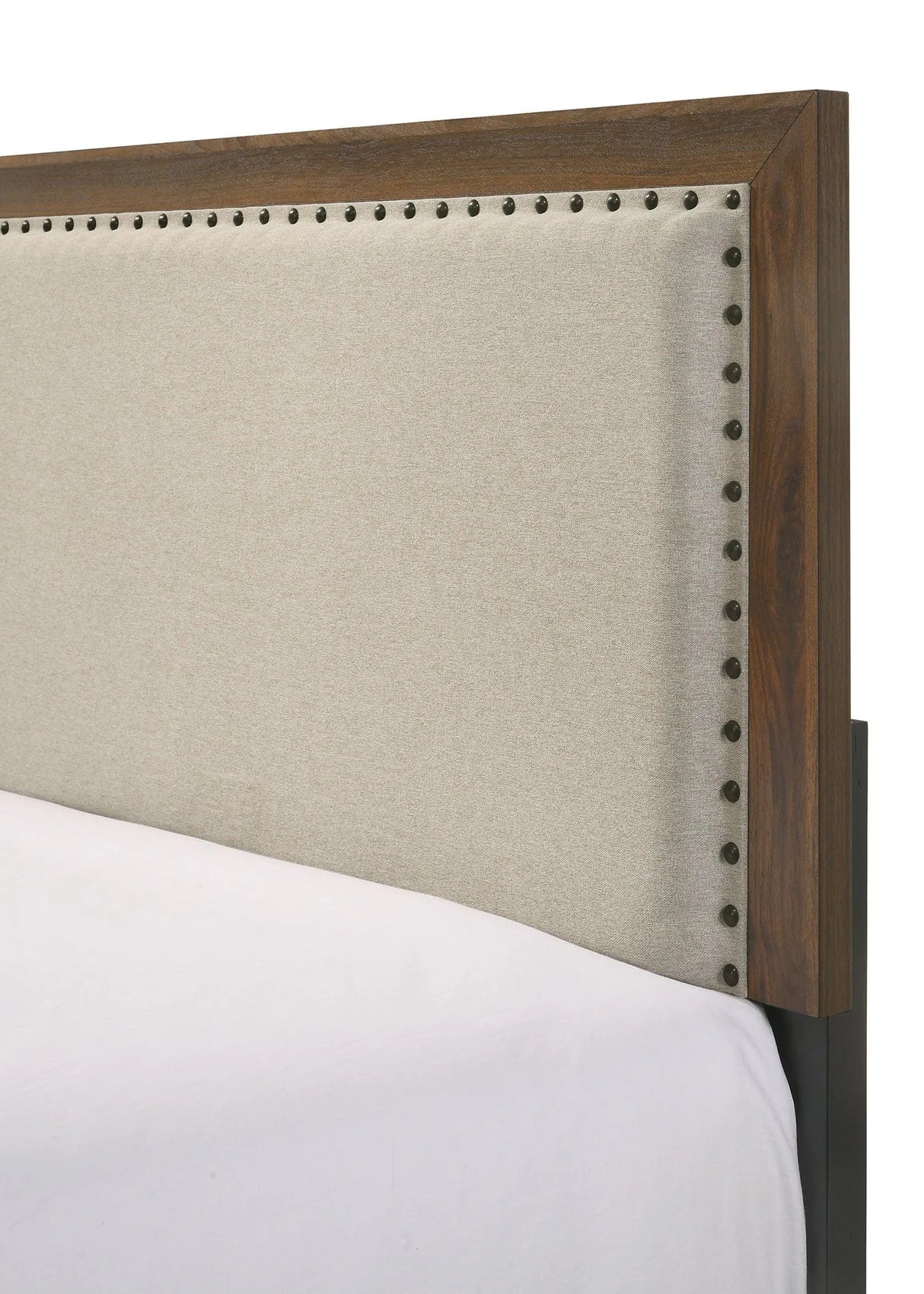 Mille Cherry Brown King Upholstered Bed by Crown Mark at Eve Furniture