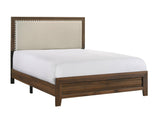 Mille Cherry Brown King Upholstered Bed by Crown Mark at Eve Furniture