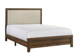 Mille Cherry Brown King Upholstered Bed by Crown Mark at Eve Furniture