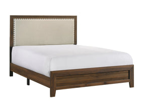 Mille Cherry Brown Twin Upholstered Bed by Crown Mark at Eve Furniture