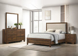Mille Cherry Brown Upholstered Bedroom Set by Crown Mark at Eve Furniture