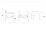 Miller Accent Chair in Burnt Orange and Walnut by Manhattan Comfort at Eve Furniture