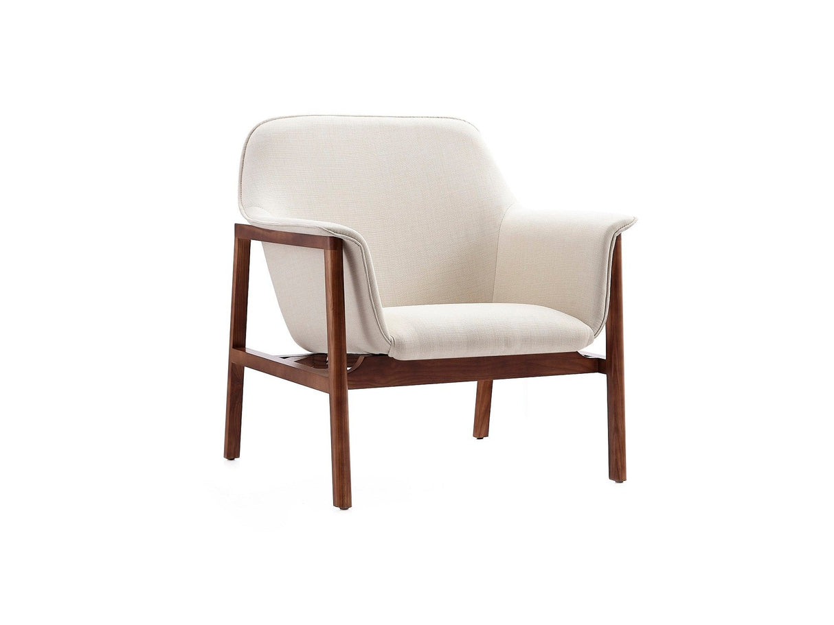 Miller Accent Chair in Cream and Walnut by Manhattan Comfort at Eve Furniture