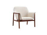 Miller Accent Chair in Cream and Walnut by Manhattan Comfort at Eve Furniture