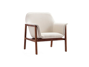 Miller Accent Chair in Cream and Walnut by Manhattan Comfort at Eve Furniture
