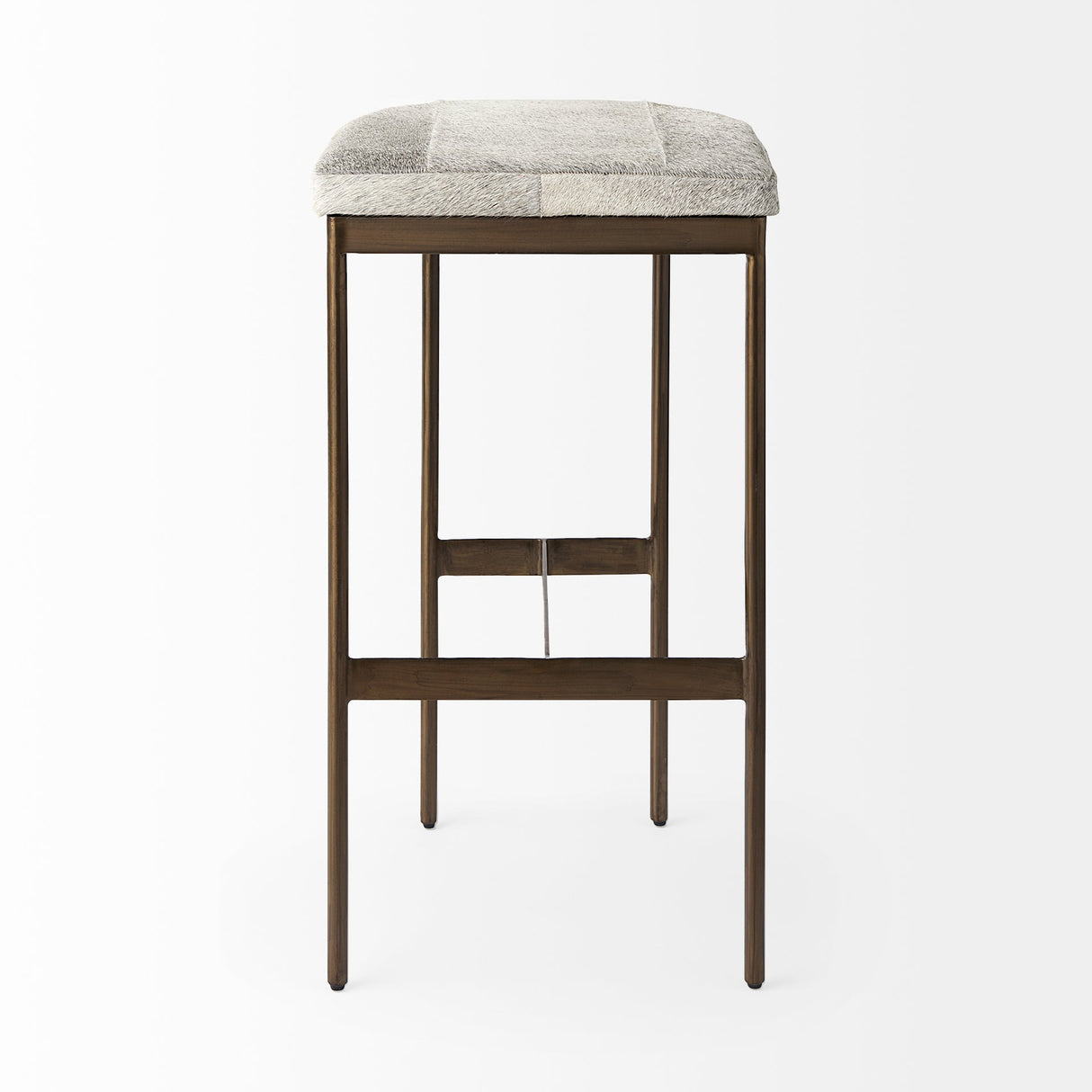 Millie 16.75 X 17.75 X 30 Hair-on-hide Seat W/ Gold Frame Bar Stool by Mercana at Eve Furniture