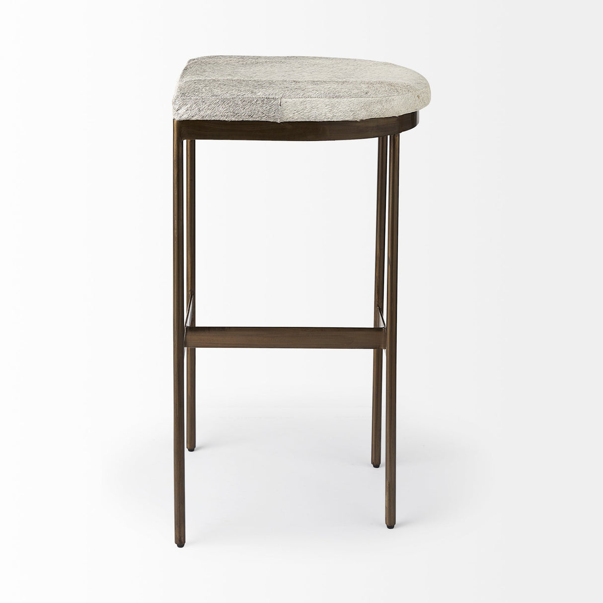 Millie 16.75 X 17.75 X 30 Hair-on-hide Seat W/ Gold Frame Bar Stool by Mercana at Eve Furniture