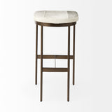 Millie 16.75 X 17.75 X 30 Hair-on-hide Seat W/ Gold Frame Bar Stool by Mercana at Eve Furniture