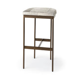 Millie 16.75 X 17.75 X 30 Hair-on-hide Seat W/ Gold Frame Bar Stool by Mercana at Eve Furniture
