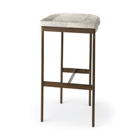 Millie 16.75 X 17.75 X 30 Hair-on-hide Seat W/ Gold Frame Bar Stool by Mercana at Eve Furniture