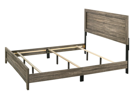 Millie Brownish Gray King Panel Bed by Crown Mark at Eve Furniture