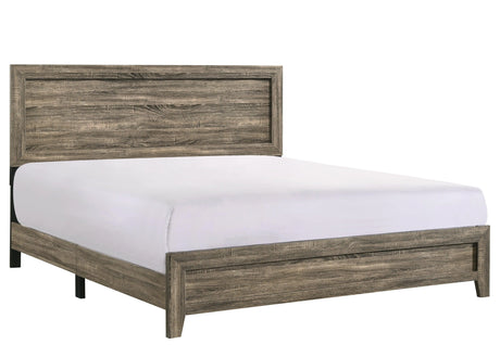 Millie Brownish Gray King Panel Bed by Crown Mark at Eve Furniture