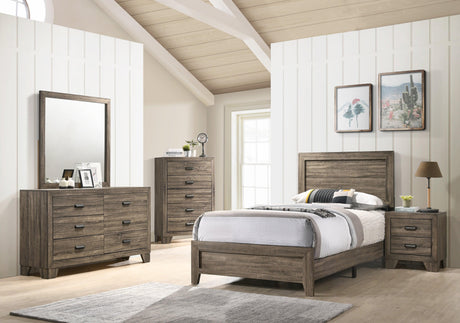 Millie Brownish Gray Twin Panel Bed by Crown Mark at Eve Furniture