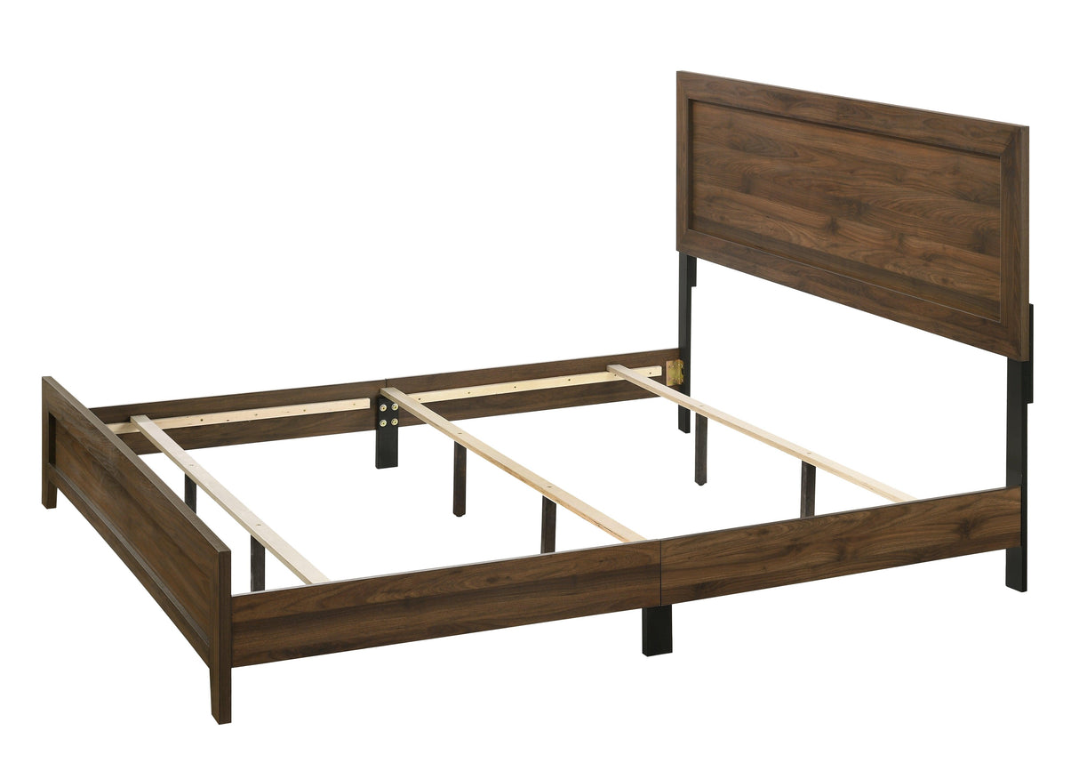 Millie Cherry Brown King Panel Bed by Crown Mark at Eve Furniture