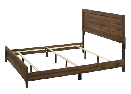 Millie Cherry Brown King Panel Bed by Crown Mark at Eve Furniture
