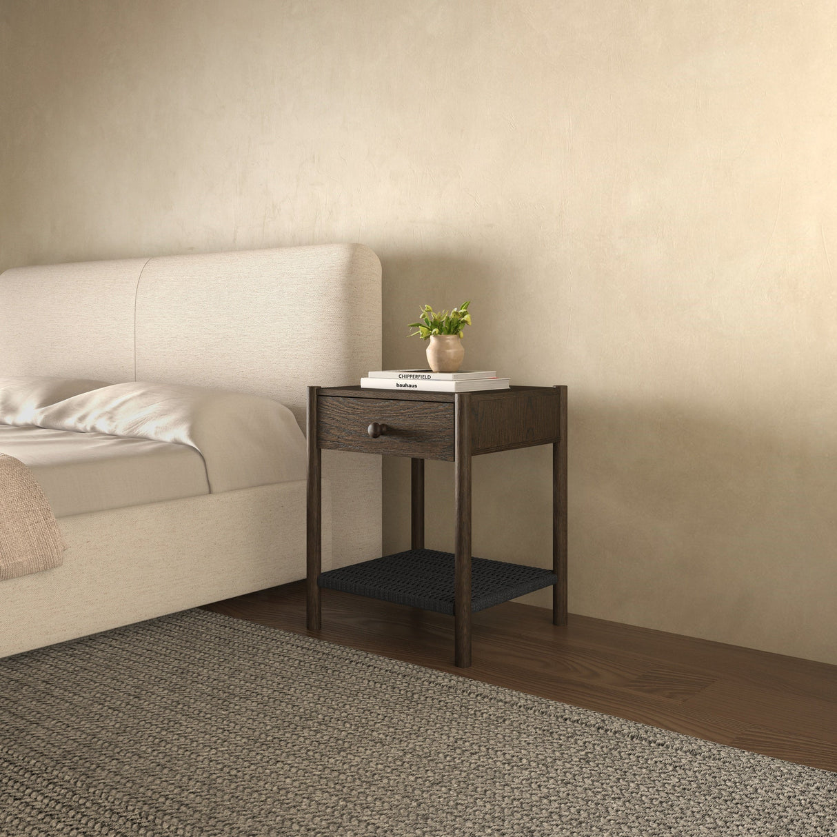 Millie Dark Brown Nightstand by Moe's Home at Eve Furniture