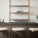 Millie Hair-on-hide Seat W/ Gold Frame Bar Stool by Mercana at Eve Furniture