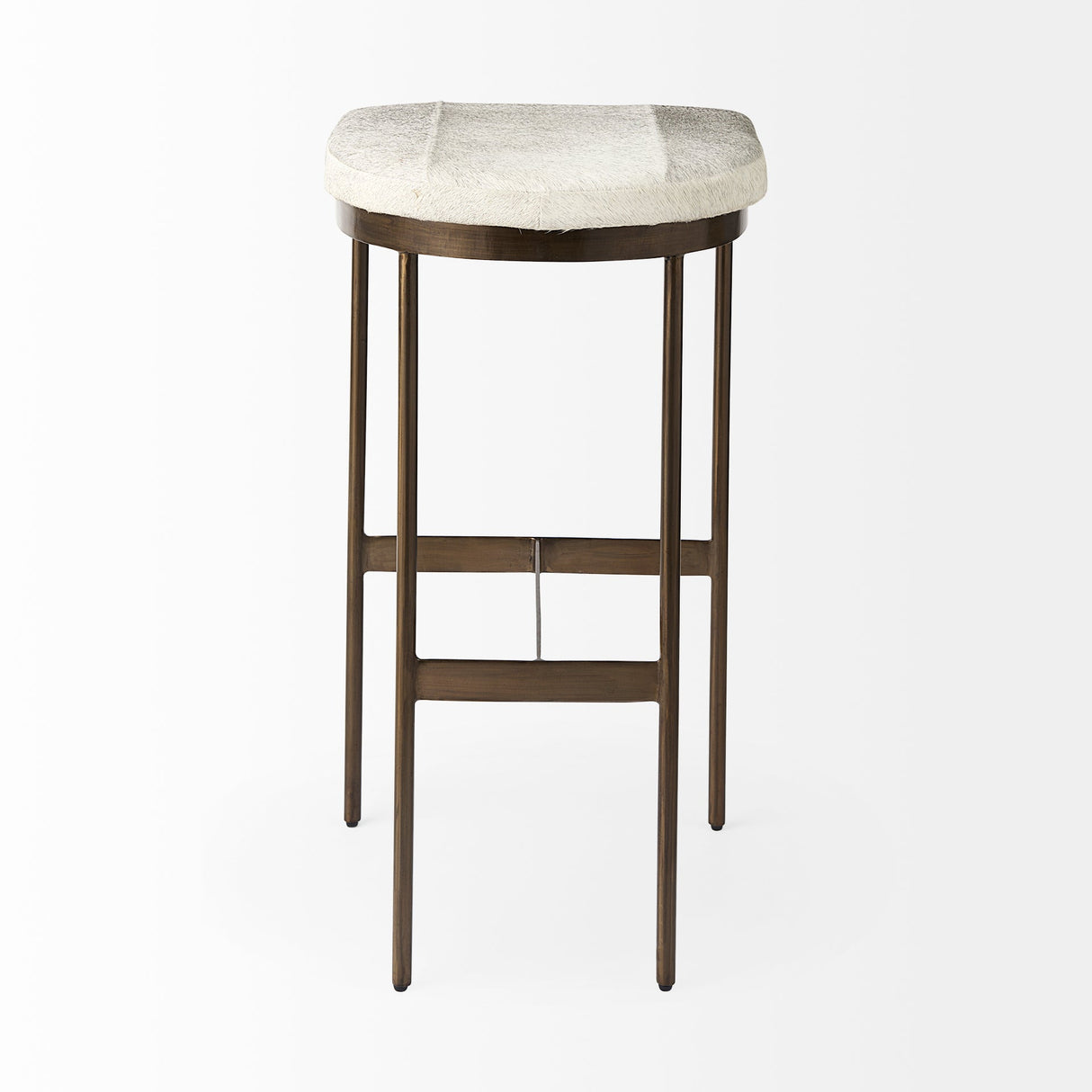 Millie Hair-on-hide Seat W/ Gold Frame Bar Stool by Mercana at Eve Furniture